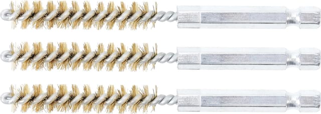 BGS Messingbürste 9 mm Antrieb Außensechskant 6,3 mm (1/4 Zoll) 3 teilig