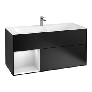 V&B Waschtischunterschrank Finion 119,6x59,1cm, Rg li wh. m Lac, bla m Lac
