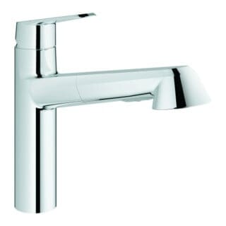 Grohe Spültisch-Einhebelmischer Eurodisc Cosmopolitan chr, herausz. Brause, mittelh. Auslauf