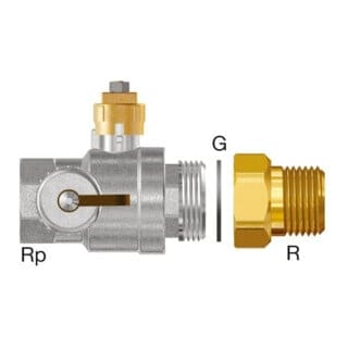 Flamco Kappenkugelhahn Rp 1, DN 25 (satzverp.) für Flamcomat FG