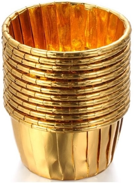 Goldene Muffinförmchen, 50 Stück.