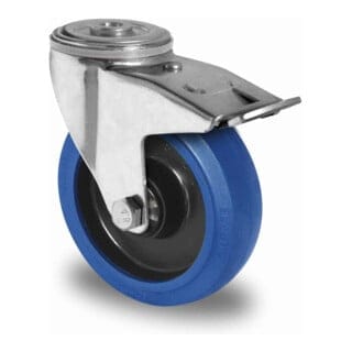 CASCOO Rückenlochlenkrolle mit Totalfeststeller ø 100 mm Serie R4E1 Kugellager