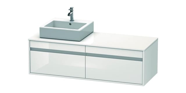 Duravit Waschtischunterschrank Ketho 140x55x42,6cm, f AWT, 2 AZ, B li, we hgl