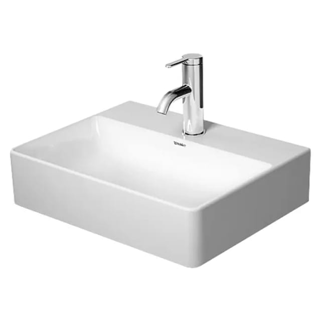 Duravit Handwaschbecken geschliffen DuraSquare 45x35cm, o. ÜL, m HLB, m Hahnloch, weiß
