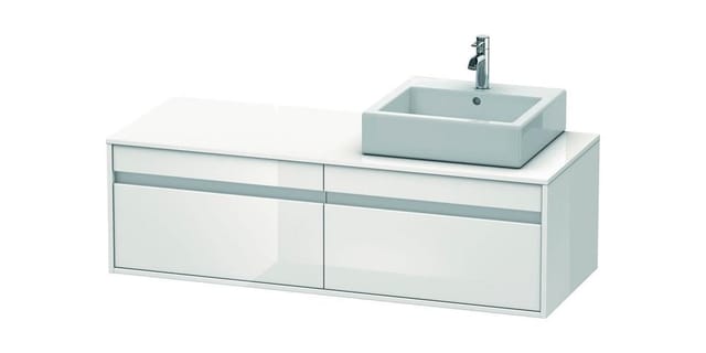Duravit Waschtischunterschrank Ketho 140x55x42,6cm, f AWT, 2 AZ, B re, we hgl