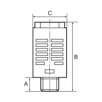 Riegler Kunststoff-Schalldämpfer G 3/4, Stahlnetz/Baumwollstreifenfüllung