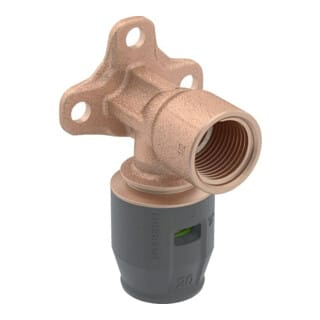 Geberit Anschlusswinkel PushFit 90Grad, 5,2cm, Rotguss, d= 20mmxRp 1/2