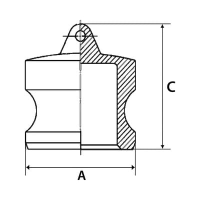 Riegler Kamlok-Verschlussstecker, Typ DP, Alu, BG 3, Stecker-Ã˜ 92