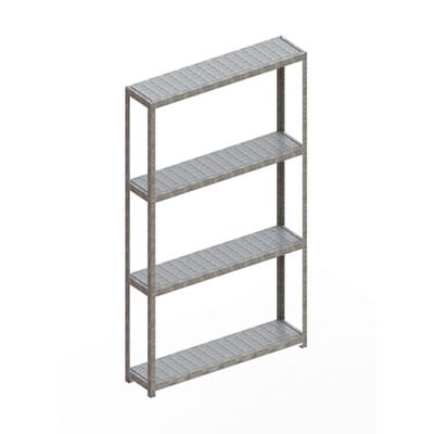 Meta Weitspannregal Speed Rack 2970 x 1700 x 400 mm verzinkt + 4 Fachebenen + Stahlpaneelen