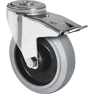 Cascoo Rückenlochlenkrolle Mit Totalfeststeller Ø 125 Mm Serie R4e2 Kugellager