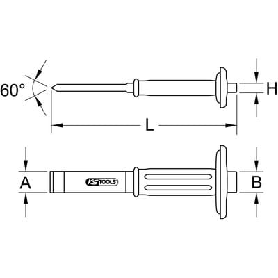 KS Tools Schlitzmeissel mit Handschutzgriff, 240mm