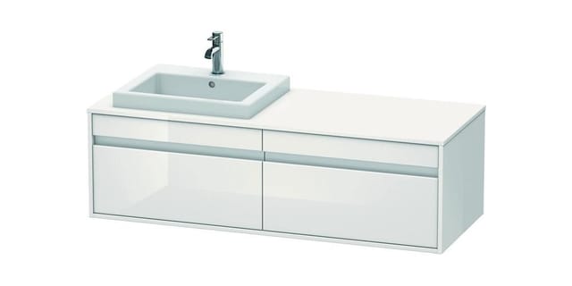 Duravit Waschtischunterschrank Ketho 140x55x42,6cm, f EWT, 2 AZ, B li, we hgl