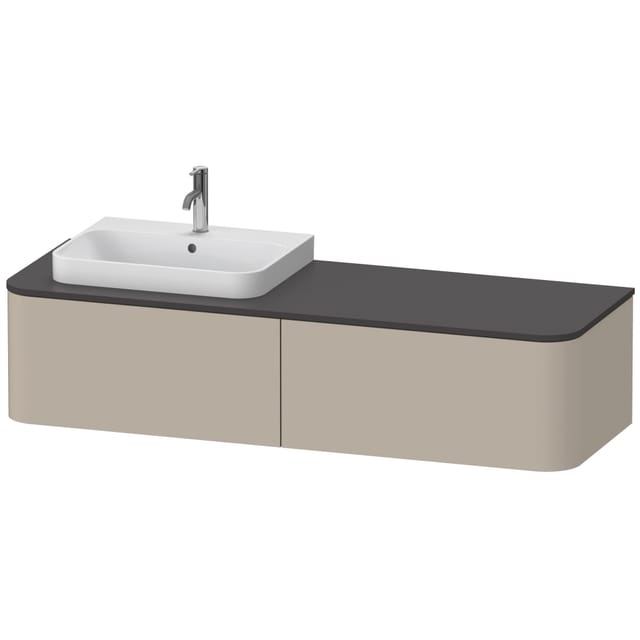 Duravit Waschtischunterschrank o. ES Happy D.2 Plus 35,4x160cm, 2 Ausz., BP l, Tau s-matt