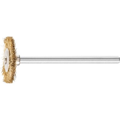 PFERD TOOLS Miniatur- Rundbürste RBU Ø19x2 mm Schaft-Ø3 mm Messing-Draht-Ø0,10
