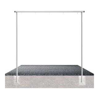 Schake Wäschetrockengerüst Ø60mm, Querstange 4,00m, 8 Haken einseitig, gebogen
