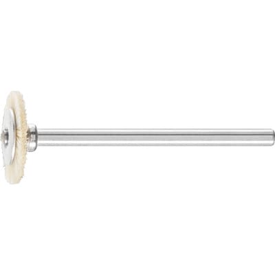 PFERD TOOLS Miniatur- Rundbürste RBU Ø16x2 mm Schaft-Ø3 mm weiße Schweineborste