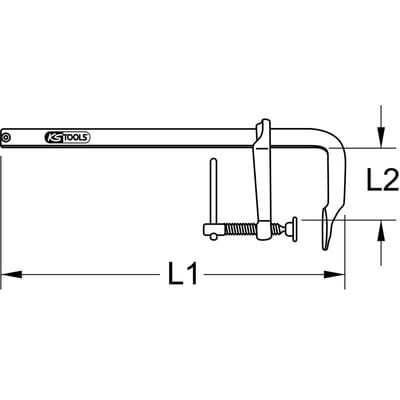 KS Tools U-Schraubzwinge mit Knebel, 300x140mm, 510 mm