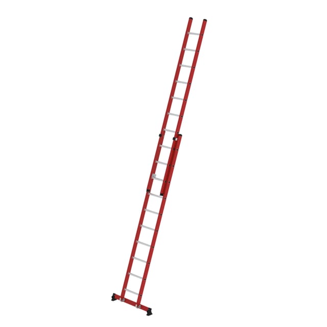 Munk Sprossen-Schiebeleiter 2-teilig GFK/Alu mit nivello®-Traverse 2x10 Sprossen