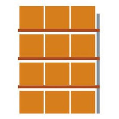 Meta Palettenregal Anbaumodul Multipal 5500 x 2785 x 1100 mm bis 500 Kg + Palette verzinkt / rotorange 4 Ebenen
