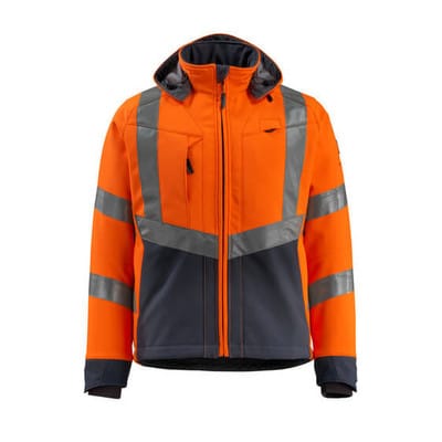 Mascot Blackpool Soft Shell Jacke Größe 2XL, hi-vis orange/schwarzblau