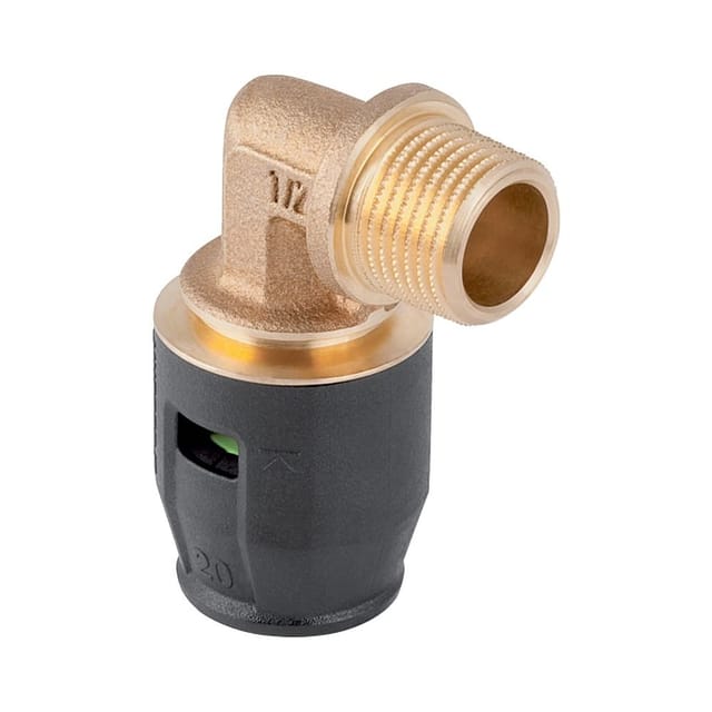 Geberit Übergangsbogen PushFit d 25mmxR 3/4, 90Gr, m AG, Rotguss