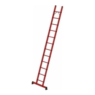 Munk Sprossen-Anlegeleiter GFK mit nivello®-Traverse 12 Sprossen