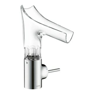 hansgrohe Waschtisch-Einhebelmischer Axor Starck V 140 m Glas, unver Abl., Facettenschl., chr
