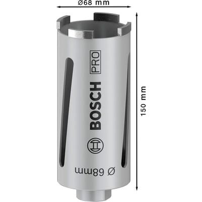 Bosch Diamanttrockenbohrkrone G 1/2", Best for Universal 68 mm 150 mm 4, 7 mm