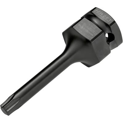 HAZET Schlag-, Maschinenschrauber Schraubendreher-Steckschlüsseleinsatz 995S6-T40LG, 1/2 Zoll (12,5 mm) Vierkant, 24 mm Außen-Sechskant, Innen TX Profil, SW T40