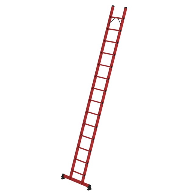 Munk Sprossen-Anlegeleiter GFK mit nivello®-Traverse 14 Sprossen
