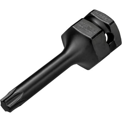 HAZET Schlag-, Maschinenschrauber Schraubendreher-Steckschlüsseleinsatz 995S6-T45LG, 1/2 Zoll (12,5 mm) Vierkant, 24 mm Außen-Sechskant, Innen TX Profil, SW T45