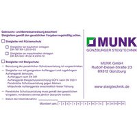 Munk Kennzeichnungsaufkleber für Steigschutzeinrichtung Bild 2