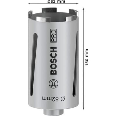 Bosch Diamanttrockenbohrkrone G 1/2", Best for Universal 82 mm 150 mm 5, 7 mm
