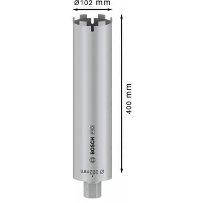 Bosch Diamanttrockenbohrkrone 1 1/4" UNC Best for Universal 102 mm 400 mm 6, 11,5 mm