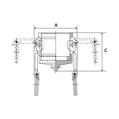 Riegler Kamlok-Verschlusskappe, Typ DC, ES 1.4401, für Stecker-Ã˜ 37 mm