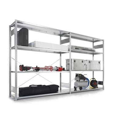 Meta Steckregal Anbauregal S3 CLIP 200 AR 2500 x 1700 x 400 mm lichtgrau + 5 Böden