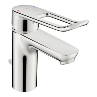 Hansa Waschtisch-Einhebelmischer HANSACLINICA m Abl.-Garn., Bügelh, Ausl. 114mm, chrom