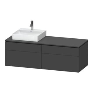 Duravit Waschtischunterschrank L-Cube 142x55x48,2cm, 2 SBK, wd, An L, graph ma