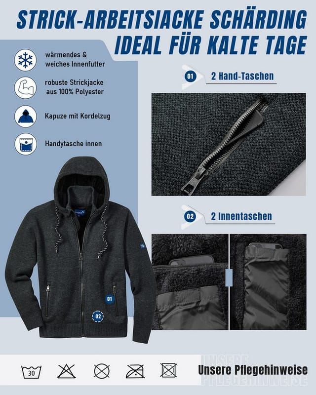 SCHEIBLER Strickjacke Schärding anthrazit/schwarz-meliert Gr. L