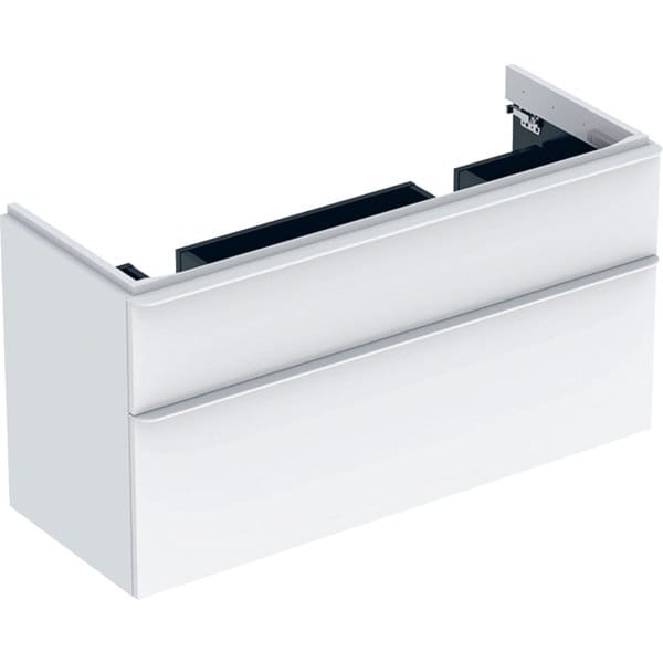 Geberit Dop.-WT-Schr. Smyle Square 118,4x61,7x47cm, 2 Laden, weiß hochglanz