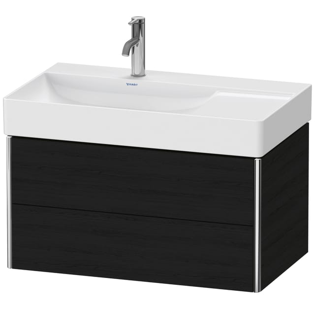 Duravit Waschtischunterschrank XSquare 78,4x46x39,7cm, 2 La, B li, wandhängend, Ei sw