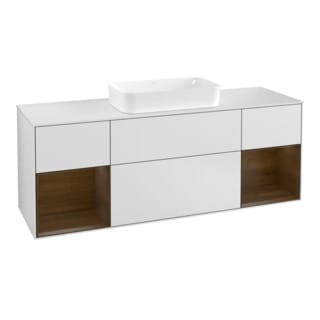 V&B Waschtischunterschrank Abdeckplatte wh. m Finion 160x60cm, Reg wal ven, wh. matt lacquer