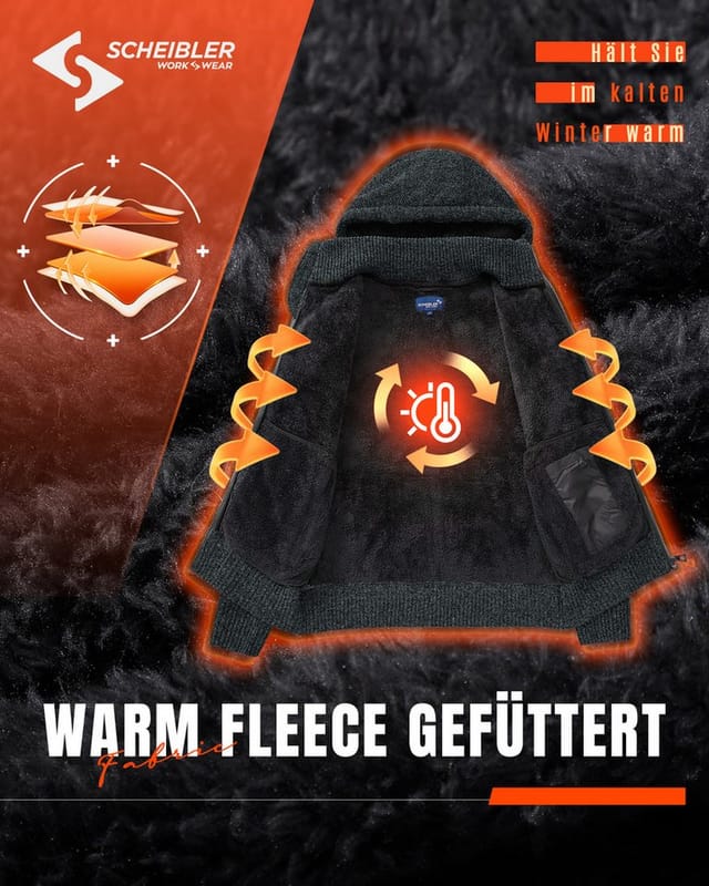 SCHEIBLER Strickjacke Schärding anthrazit/schwarz-meliert Gr. XL