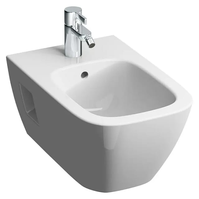 Geberit Wand-Bidet Smyle Square weiß, geschlossene Form, mit Überlauf