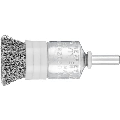 PFERD TOOLS Pinselbürste mit Stützring ungezopft PBUR Ø20mm Schaft-Ø6 mm Stahl-Draht-Ø0,20