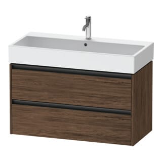 Duravit Waschtischunterschrank Ketho.2 98,4x46cm, Nussb dkl., 2 Schub., wandhängend