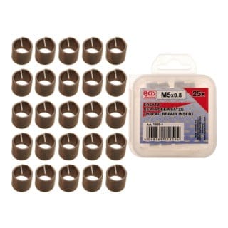 BGS Ersatz-Gewindeeinsätze M5 x 0,8 mm, 25-tlg.