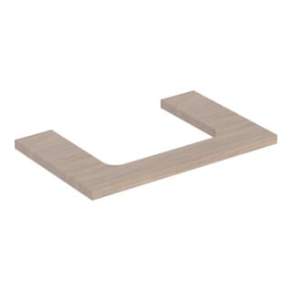 Geberit Waschtisch-Platte One 75x3x47cm, Eiche/Mela Holz, Ausschn mit.