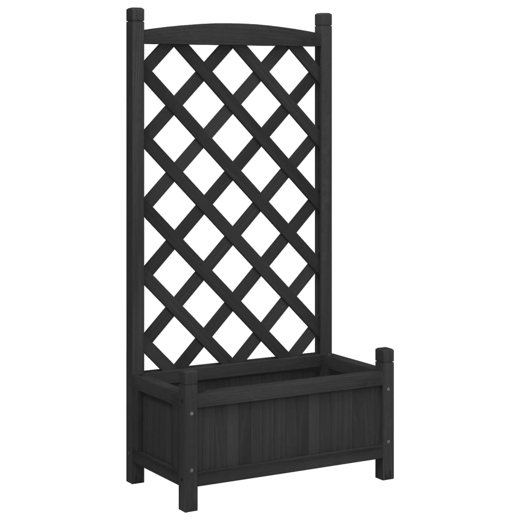 Maison Exclusive - Pflanzkübel Mit Spalier Schwarz 55x29,5x110 Cm