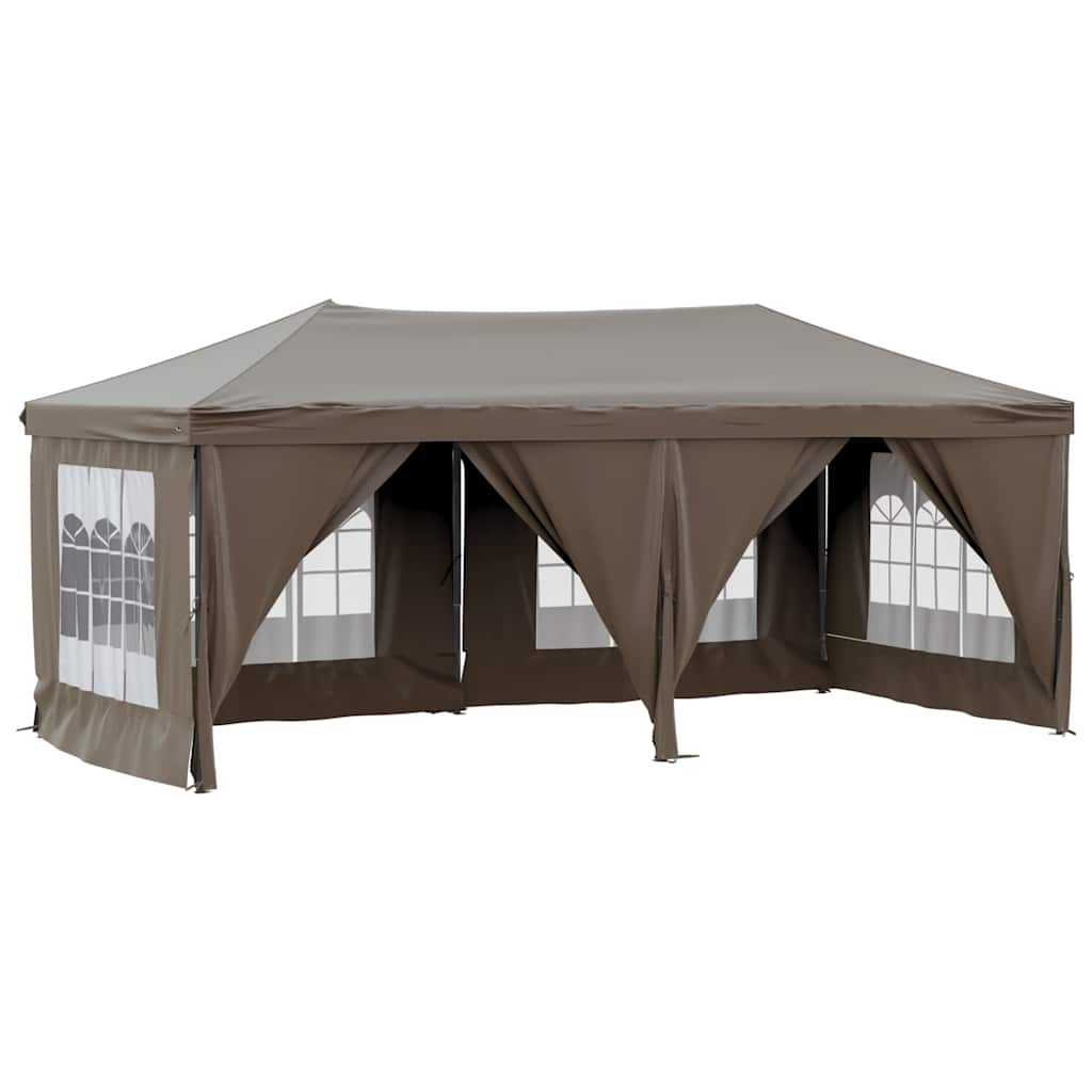 Maison Exclusive - Partyzelt Faltbar Mit Seitenwänden Taupe 3x6 M